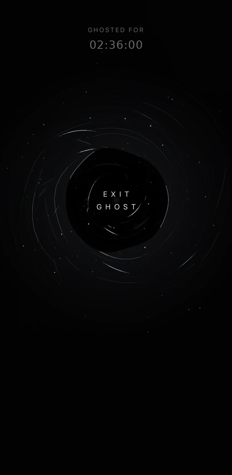The GHOST portal running in the iPhone app